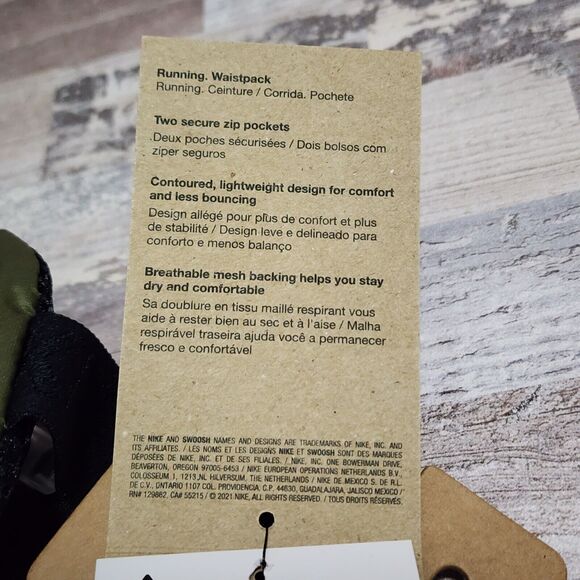 Nike Challenger Waist Fanny Pack Large 1 Liter Running Outdoor Mesh Back Green - Picture 6 of 8